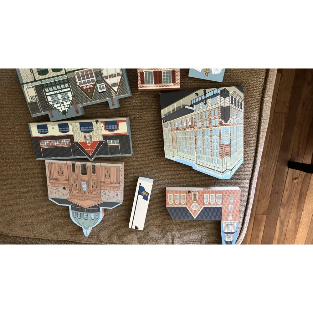 Vintage Lot 8 Cats Meow House Buildings Philadelphia cathedral Keystone read